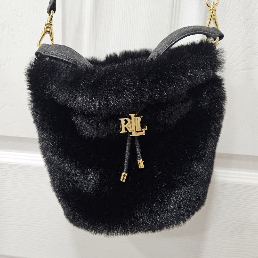 Ralph Lauren Fur Small Andie Drawstring Bag